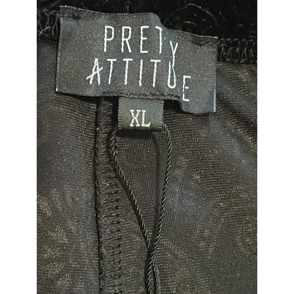 NWOT Pretty Attitude XL Black Velvet Burn Out Paisley Flare Witchy Gothic - Picture 3 of 14